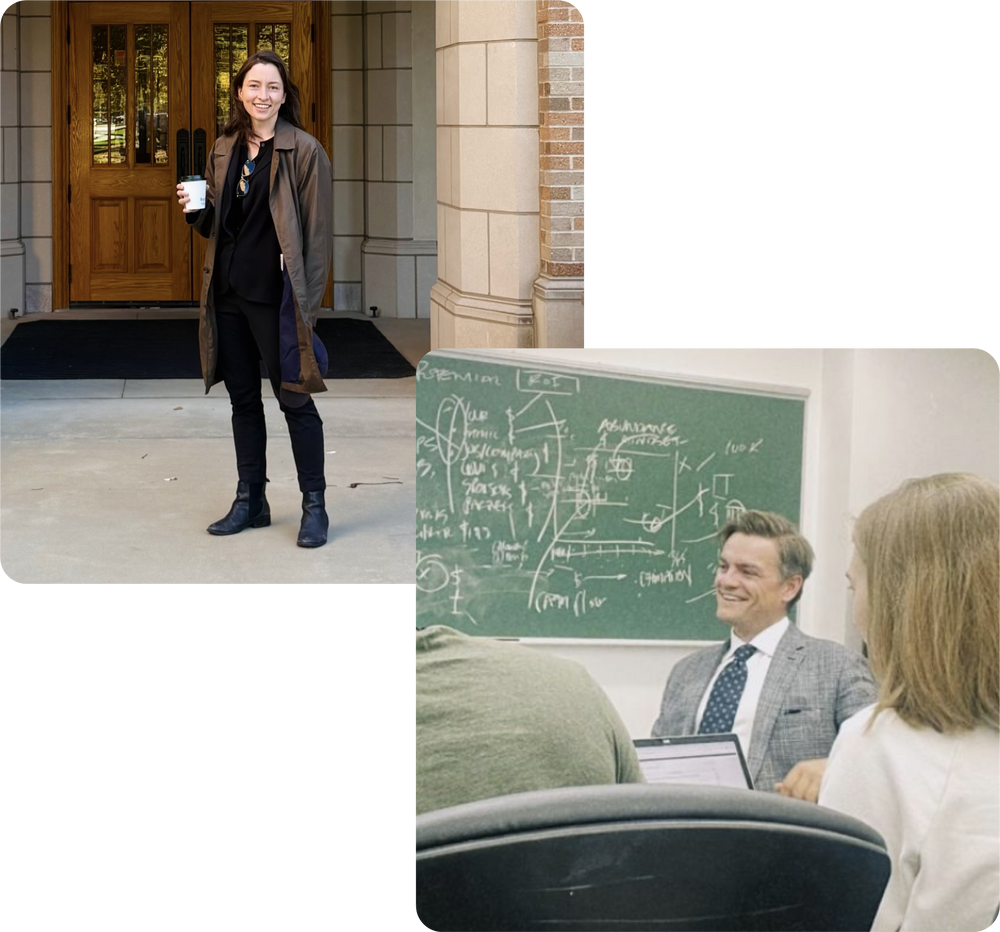 Emma Cochrane and Liam Mooney of Jackpine, pictured at work and on campus